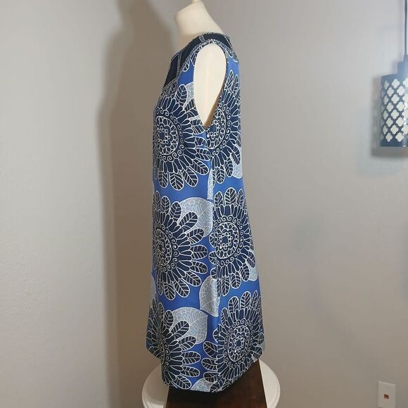 Tory Burch Blue Sheath Midi Dress Size 12 - Picture 4 of 14
